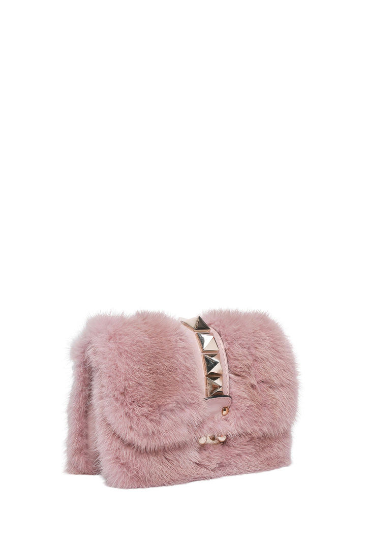Valentino Small Mink Glam Lock Shoulder Bag
