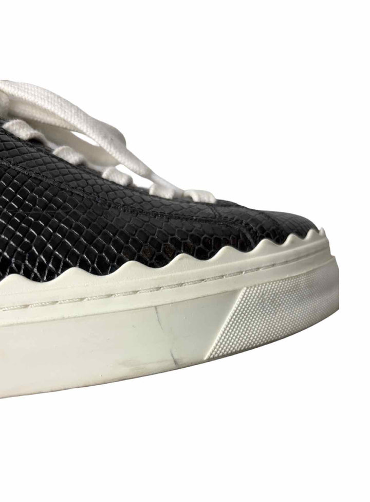 Chloe Size 37 Lauren Low-top Python-embossed Leathe Sneaker