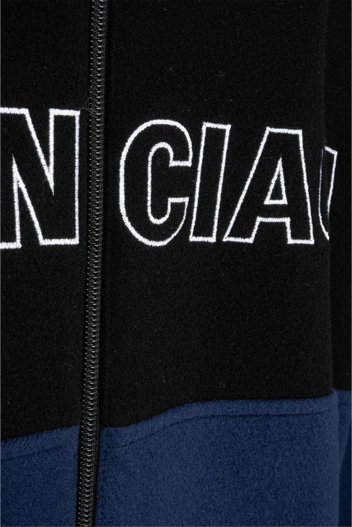 Balenciaga Size 48 Men's 2018 Brushed Virgin Wool Embroidered Logo Jacket