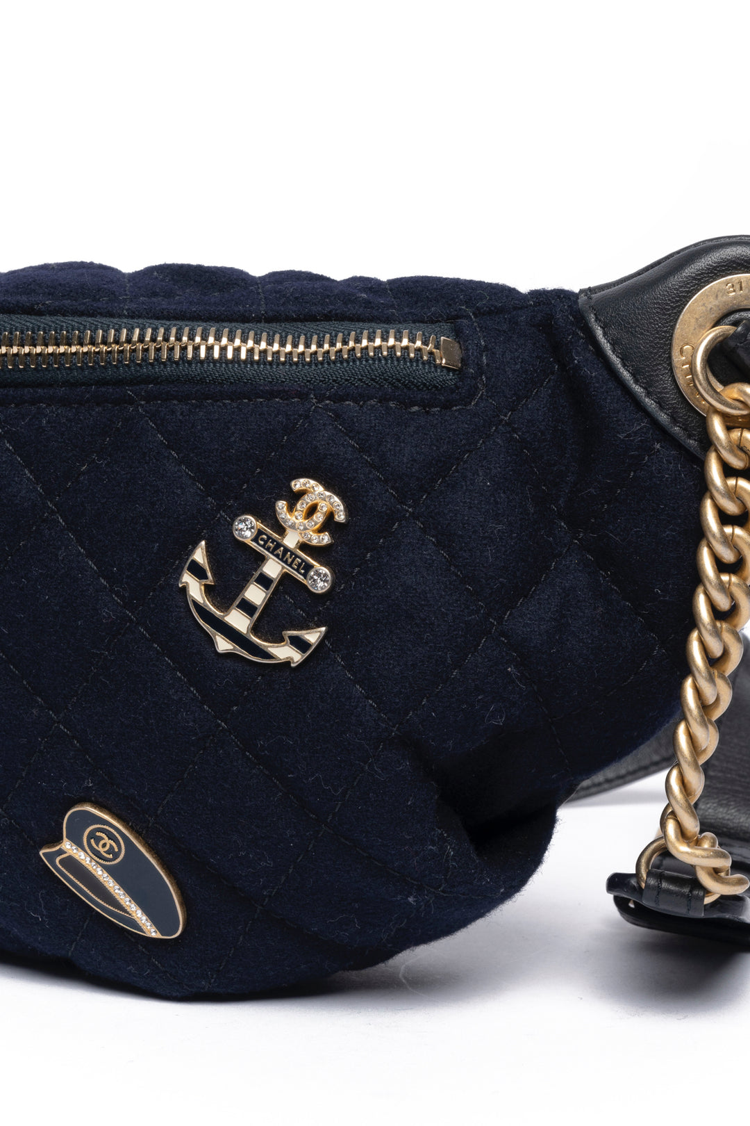 Chanel 2018 Paris-Hamburg Sailor Charms Quilted Wool Belt Bag