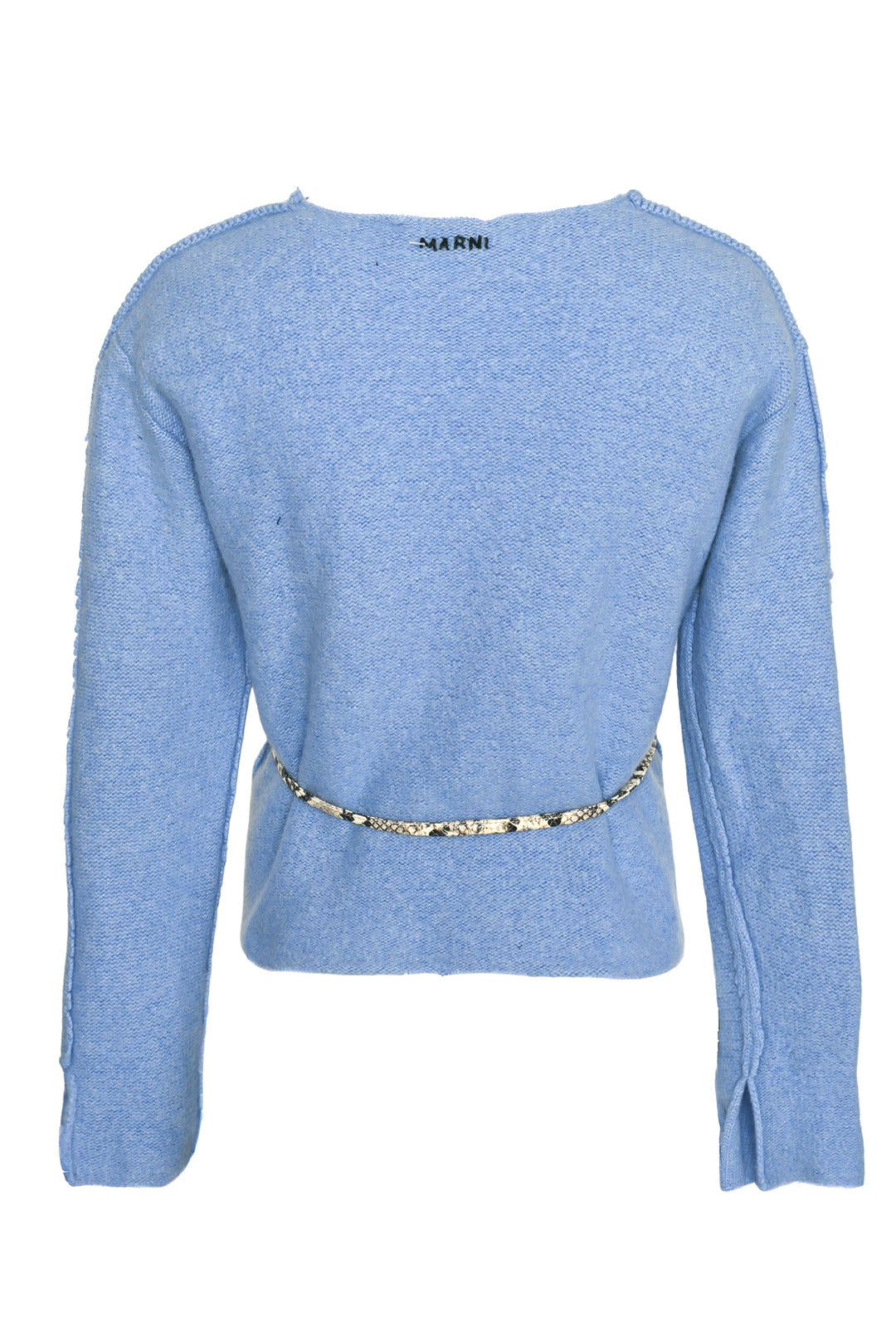 Marni Size 42 Collarless Wool-Blend Cardigan