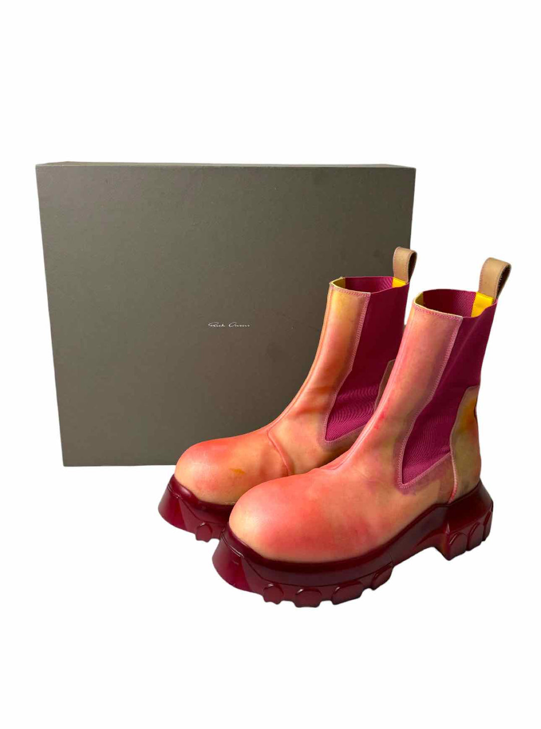 Rick Owens Beatle Bozo Tractor Transparent Leather Ankle Boots