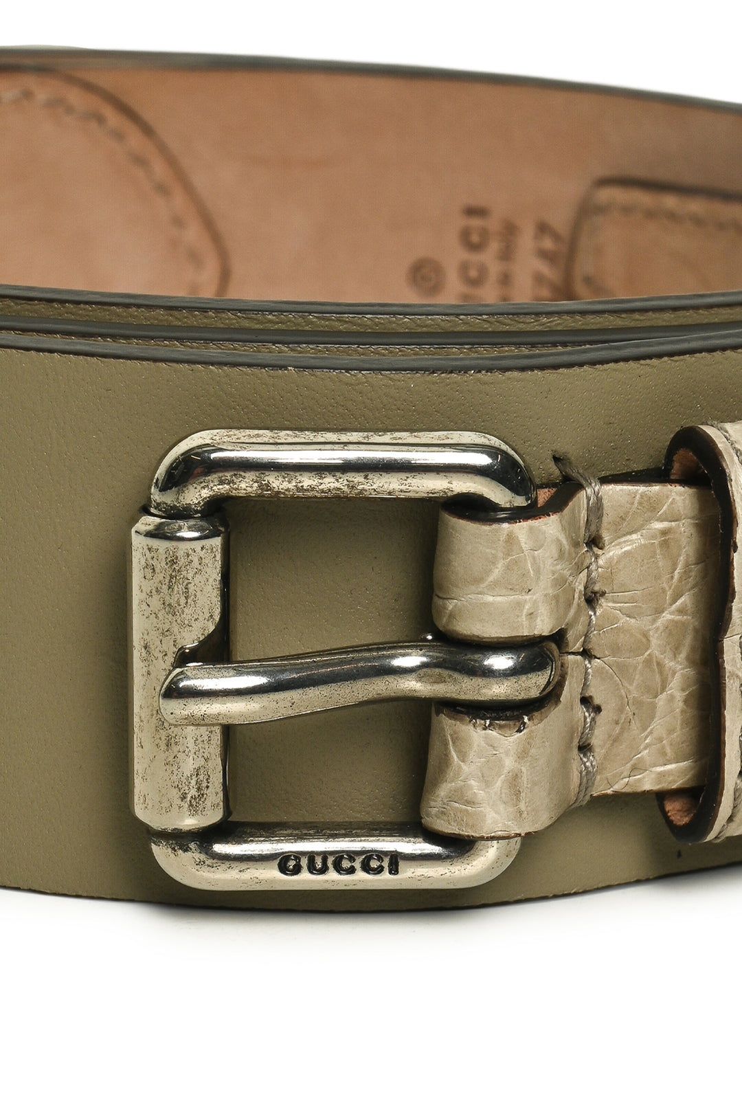 Gucci Size 42 Croc Detail Belt