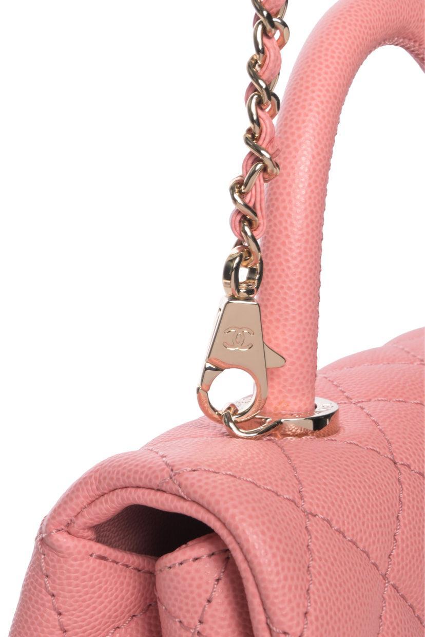 Chanel 2019 Quilted Caviar Mini Coco Handle Flap Bag
