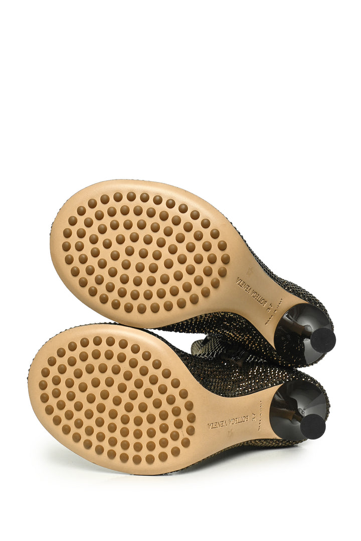 Bottega Veneta Size 37 Suede Crystal Sparkle Dot Tall Boots