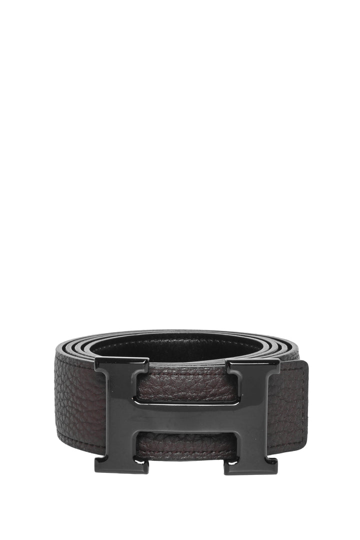 Hermes Size 8 H Belt Buckle & Reversible Leather Strap 32 mm
