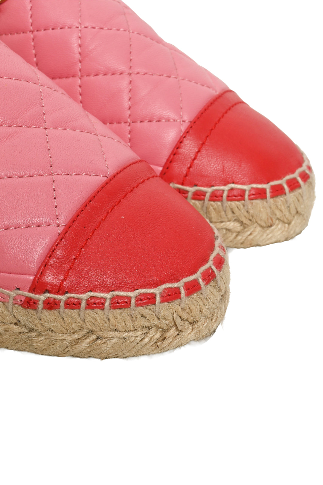 Chanel Size 36 Quilted Leather Chain Espadrille Mule Flats