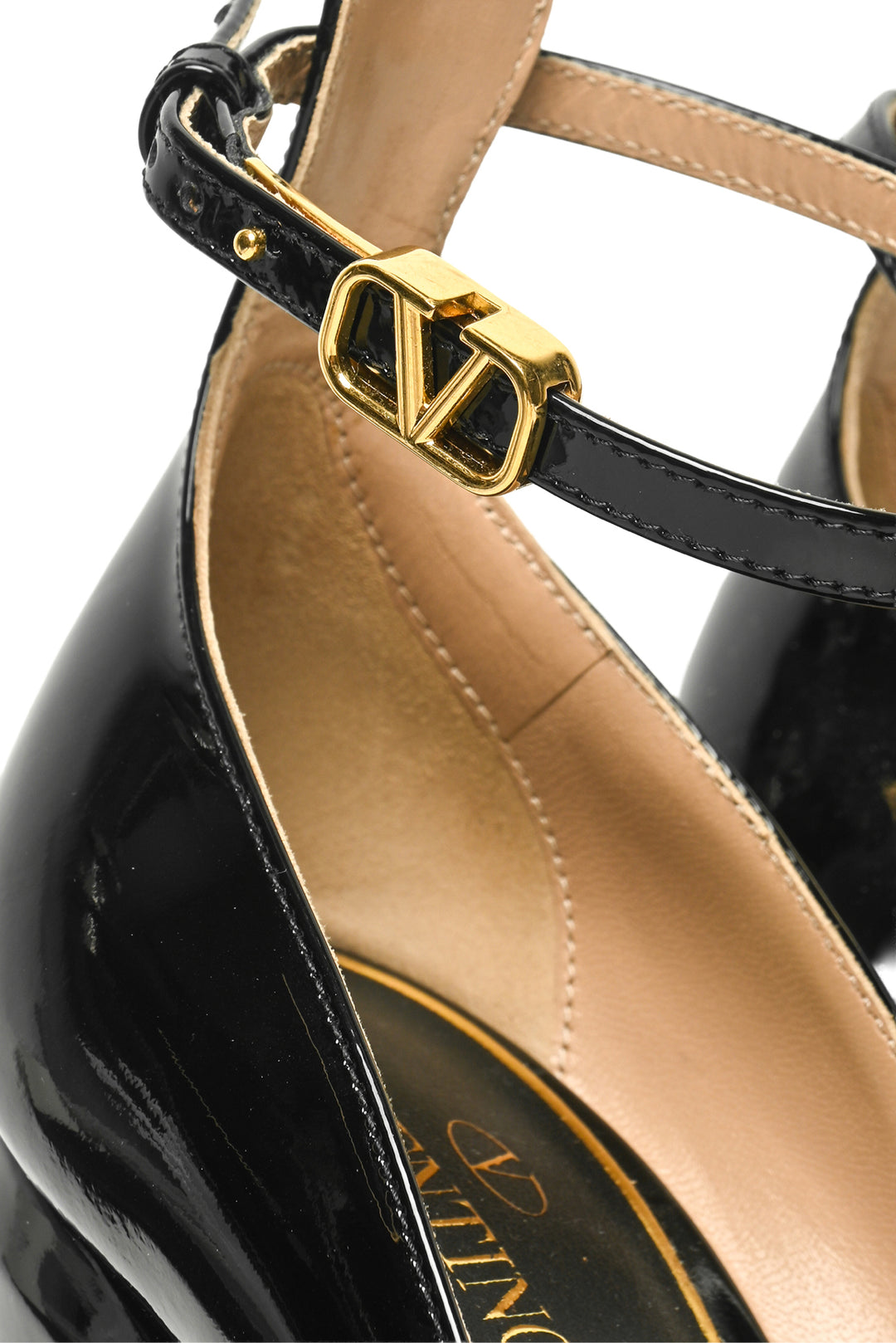 Valentino Size 38 Tan-Go Patent Leather Platform Pumps