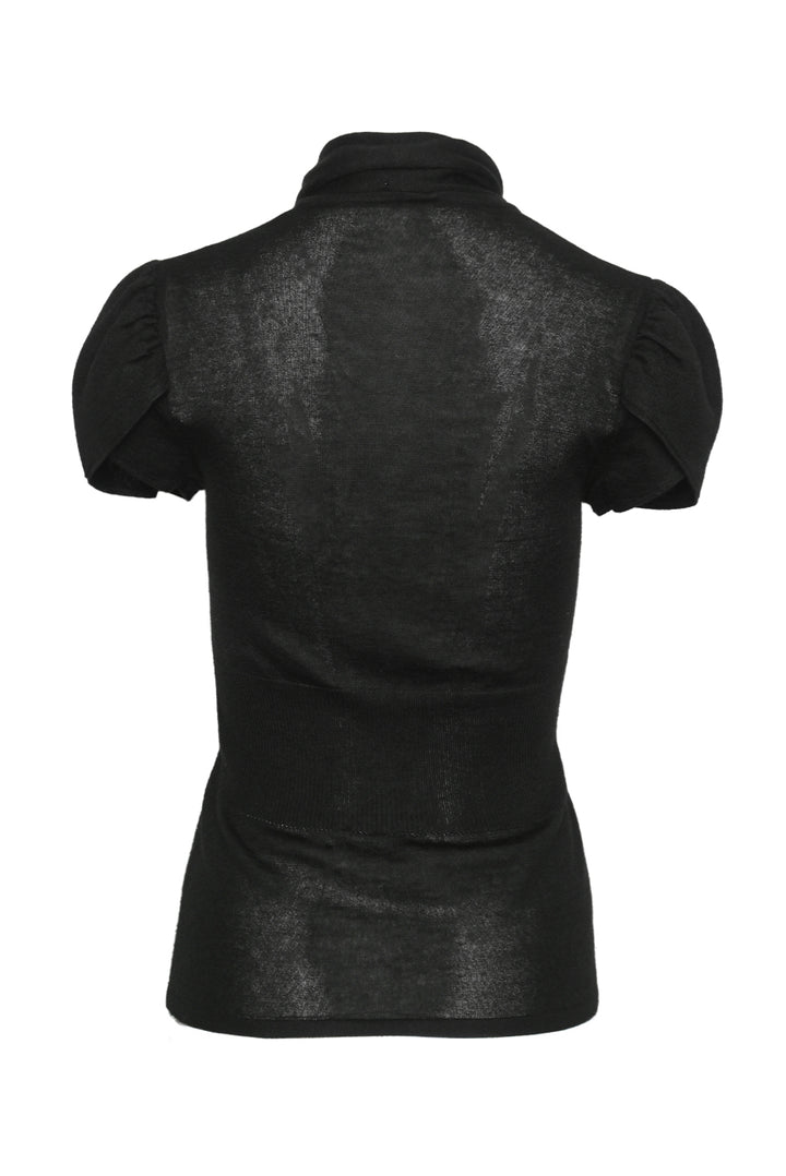 Chanel Size 38 2007 Cashmere & Silk Blend Short Sleeve Sweater