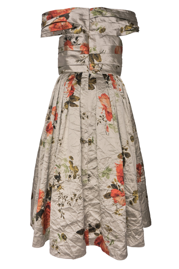 Erdem Size 10 Pleated Off The Shoulder Dress