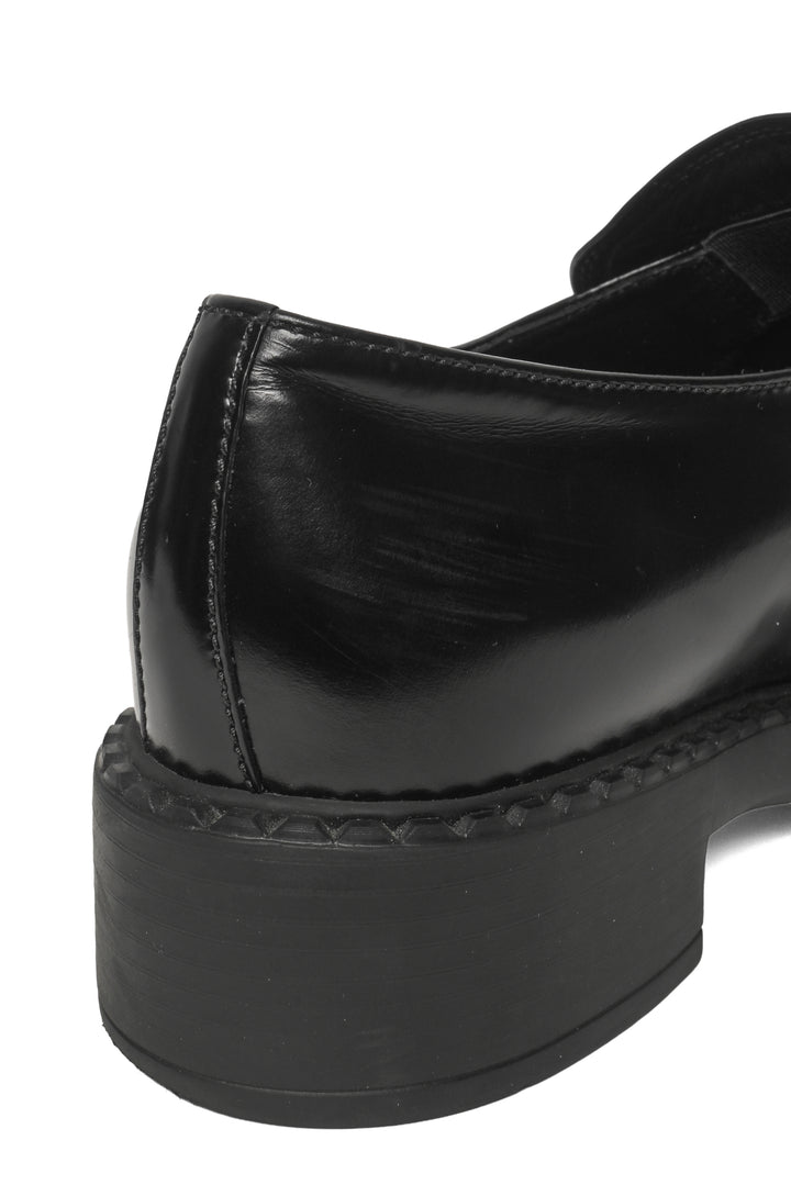 Prada Size 38 Chocolate Brushed Leather Loafers