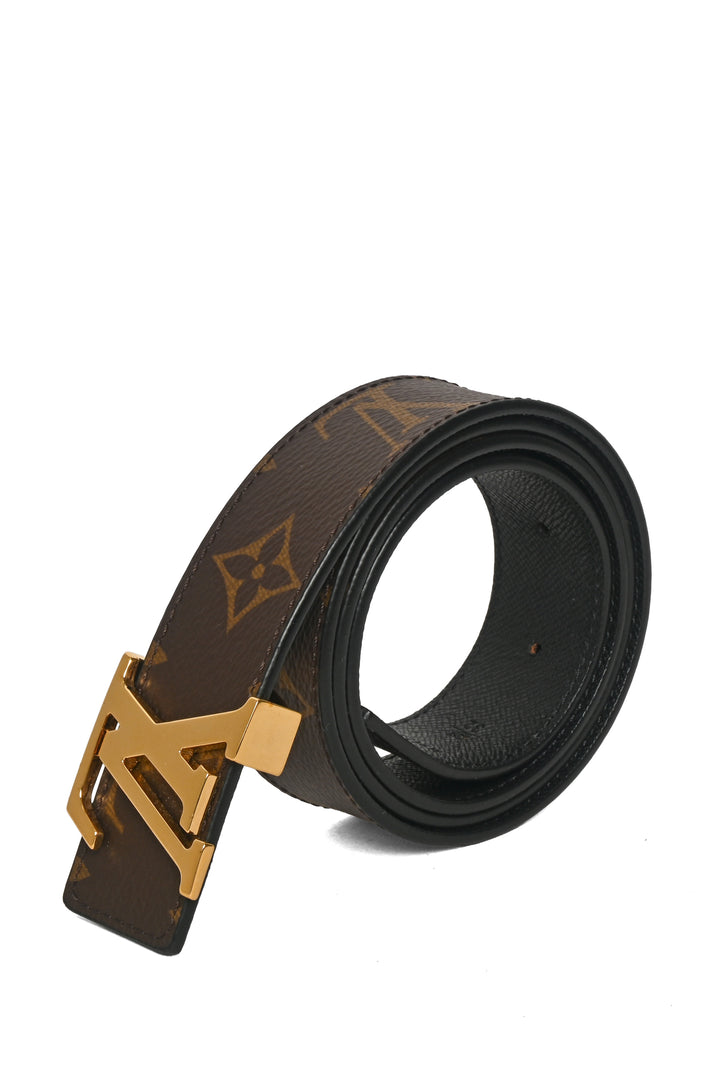 Louis Vuitton Size 32 LV Initiales 30mm Monogram & Black Leather Reversible Belt