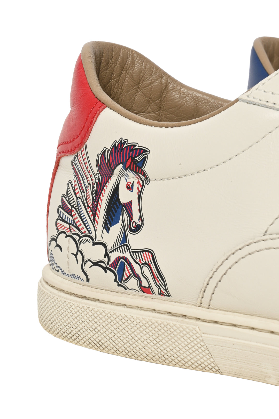 Hermes Size 41 Quicker Pegase Printed Leather Sneaker
