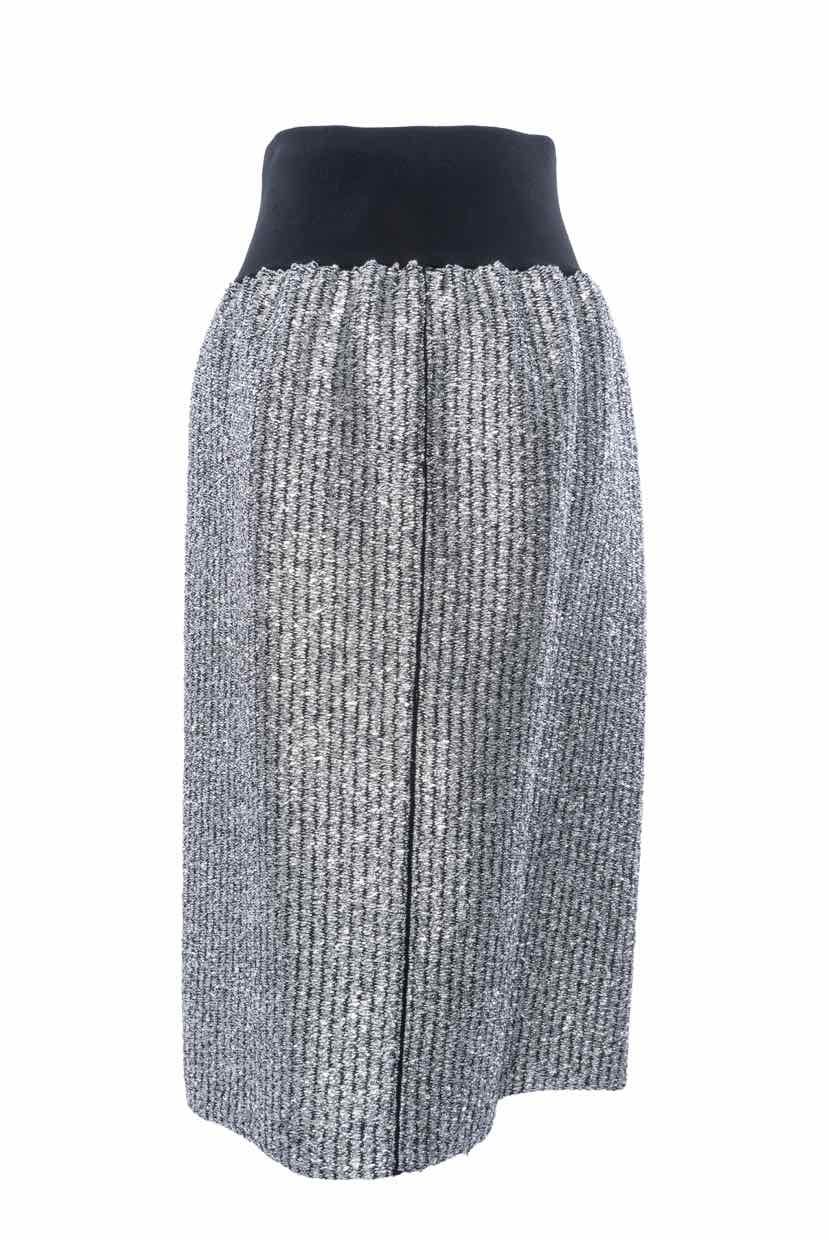 Moncler Genius Size L Metallic Knitted Midi Skirt