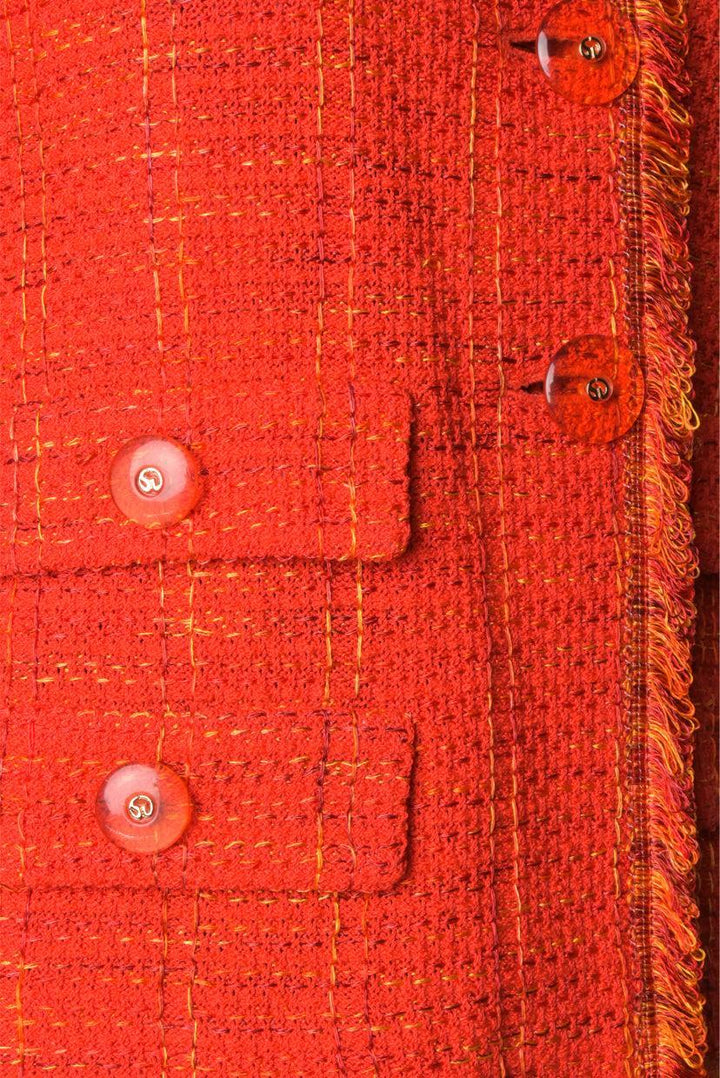 St. John Size 2 Fringed Tweed Blazer