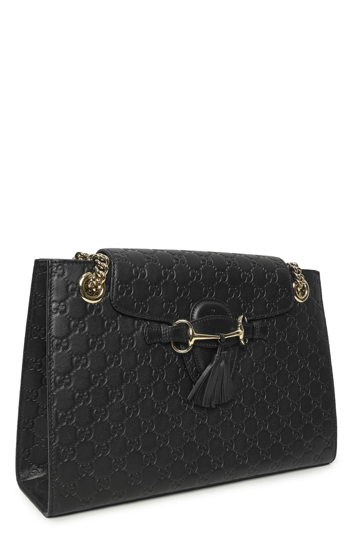 Gucci Large Emily Horsebit Guccissima Shoulder Bag