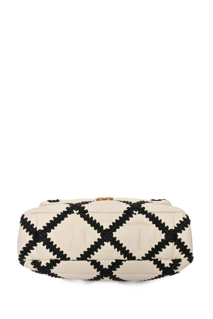 Chanel 2020 Calfskin Crochet Medium 19 Flap Shoulder Bag