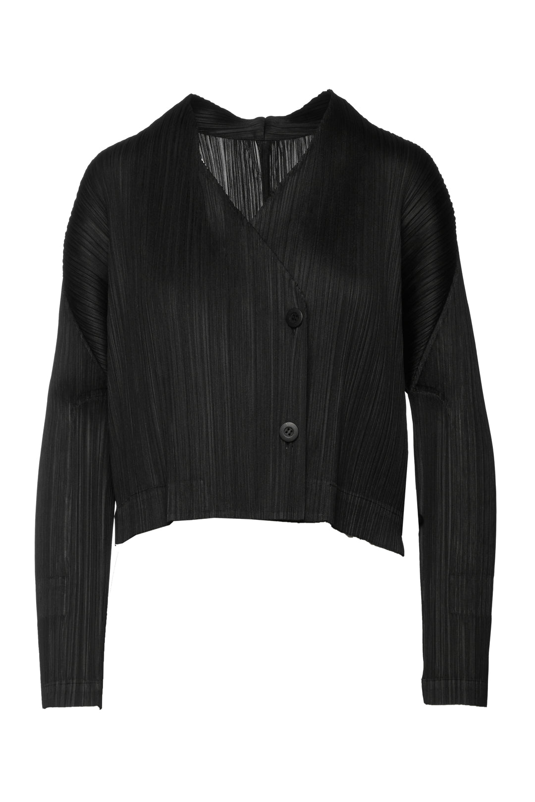 Pleats Please Size 4 Pleated Double-Breasted Jacket