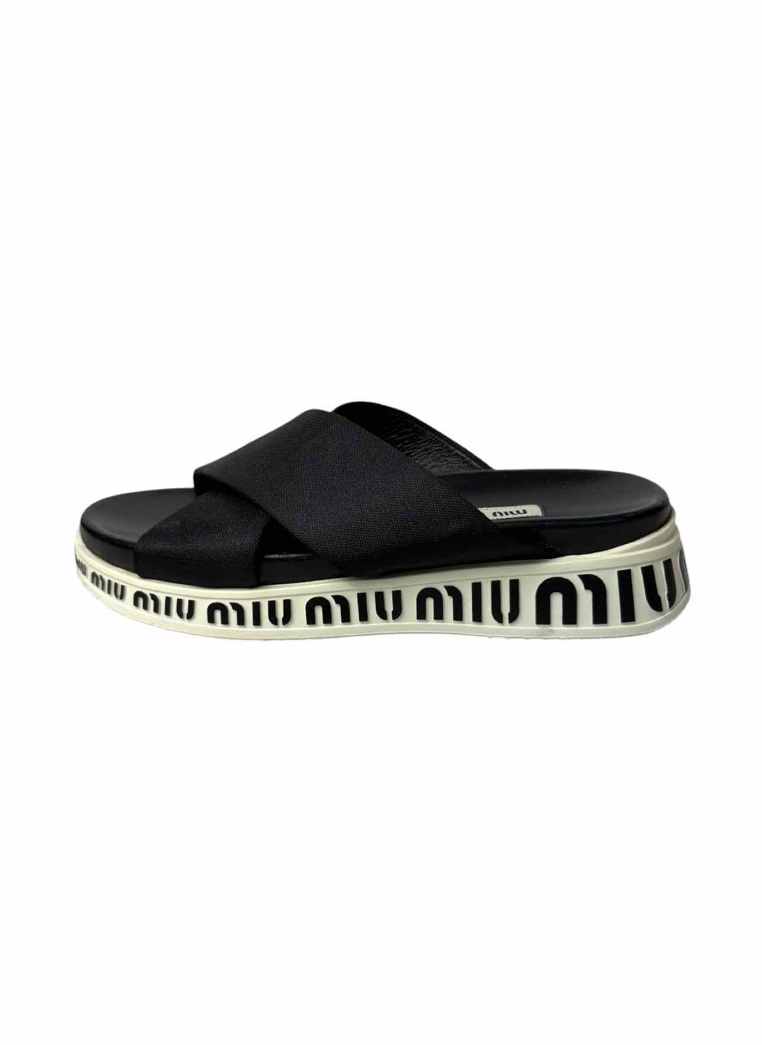 Miu Miu Size 35.5 Logo Criss Cross Sandals