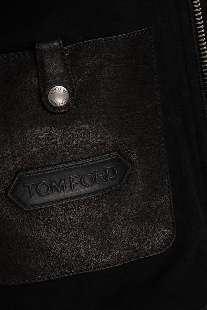 Tom Ford Size 40 Men's Lambskin Leather Collared Jacket