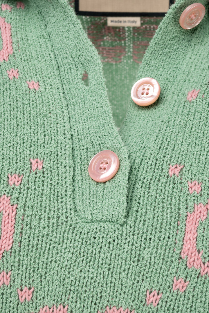 Gucci Size XS GG Cotton-Blend Jacquard Polo Tops