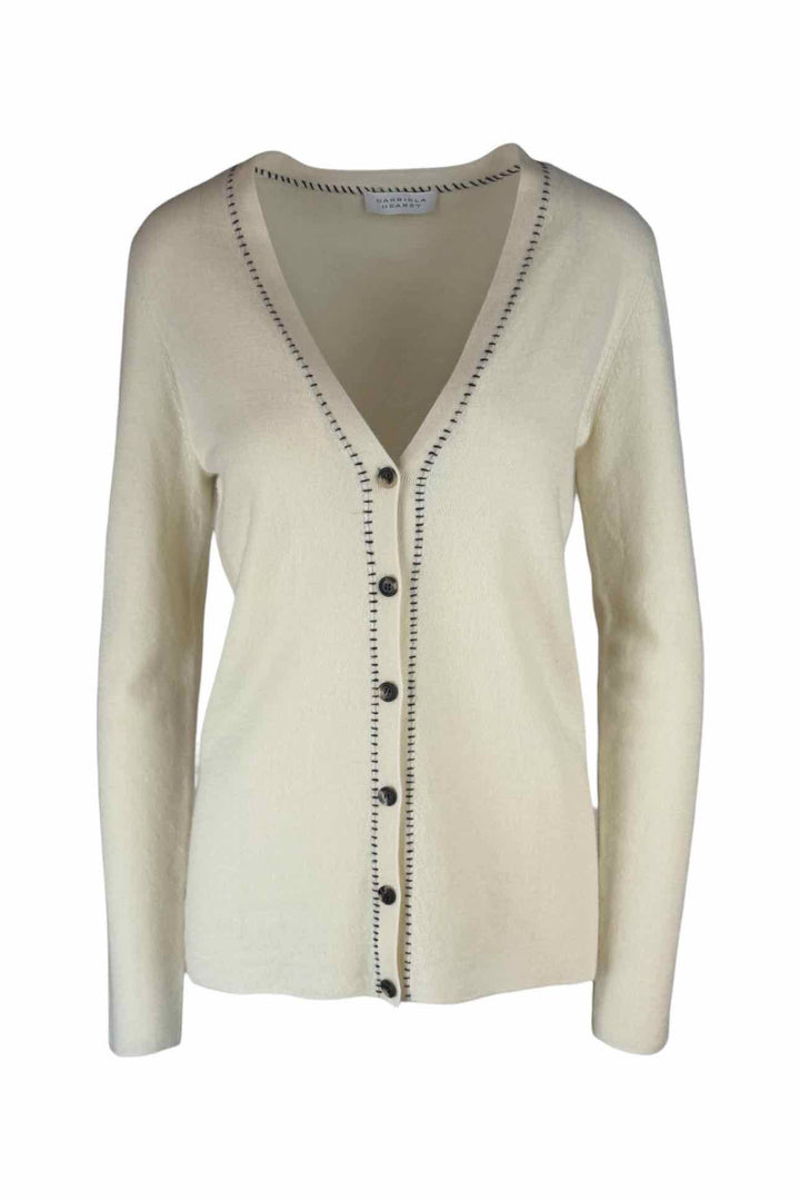 Gabriela Hearst Size L Contrast Stitch Cashmere Cardigan