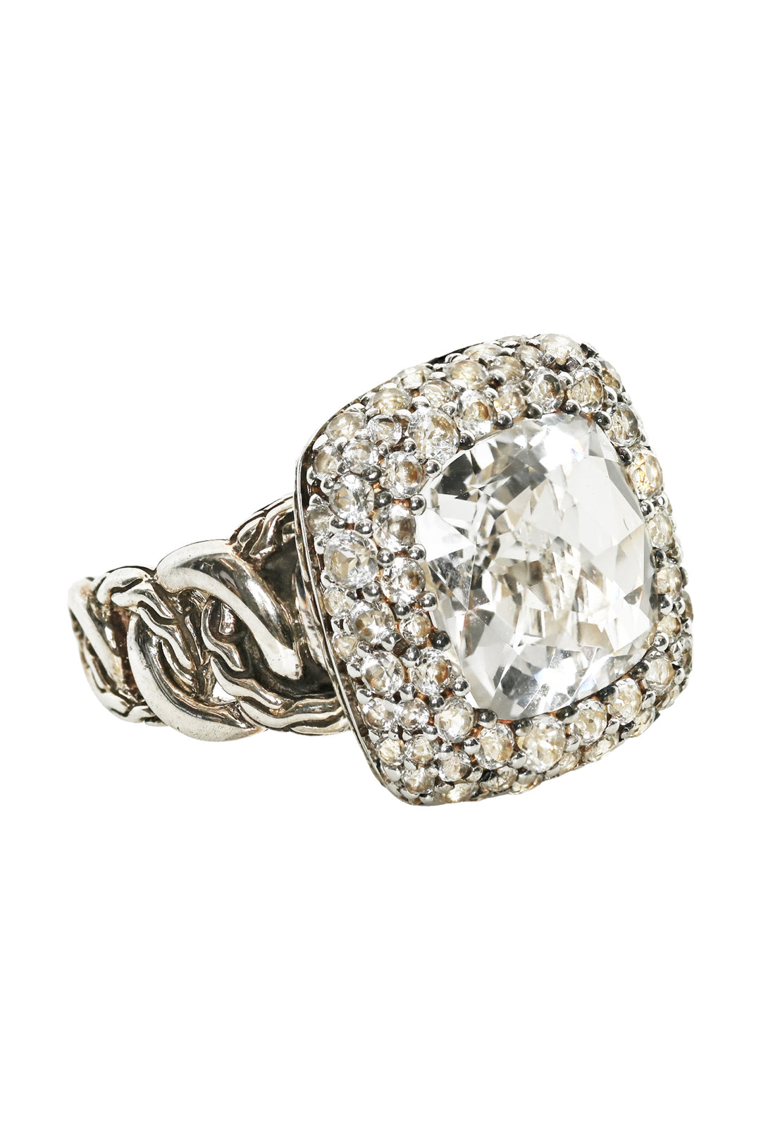 John Hardy Size 7 Crystal Cocktail Ring