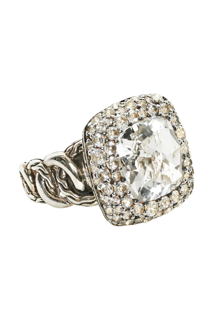 John Hardy Size 7 Crystal Cocktail Ring