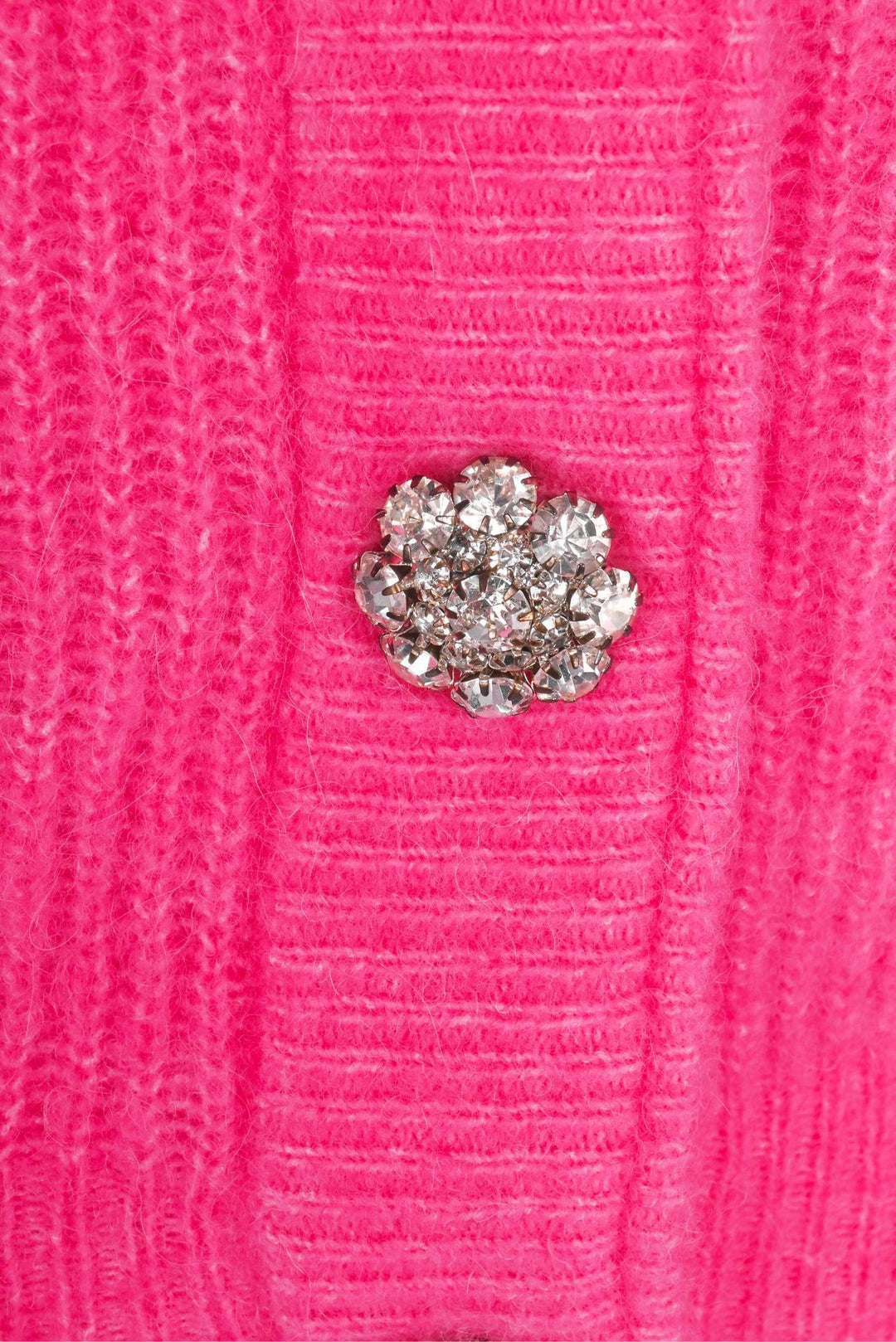 Ganni Size S Alpaca Wool Blend Crystal Button Cardigan