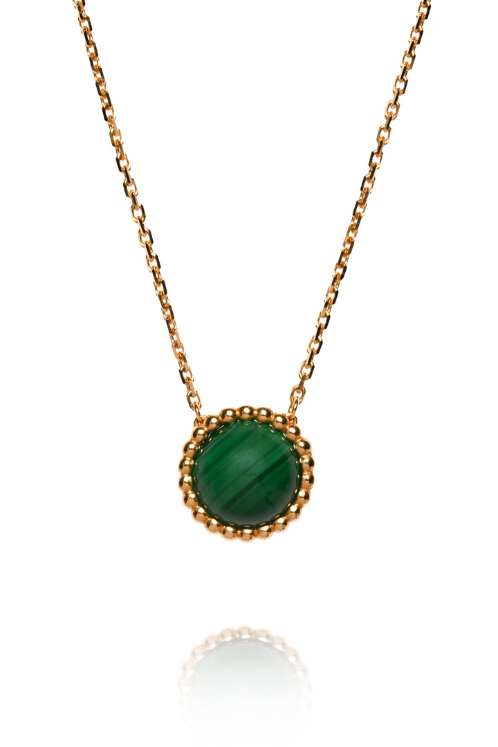 Van Cleef & Arpels 2021 18K Yellow Gold Malachite PerlÃ©e Couleurs Necklace