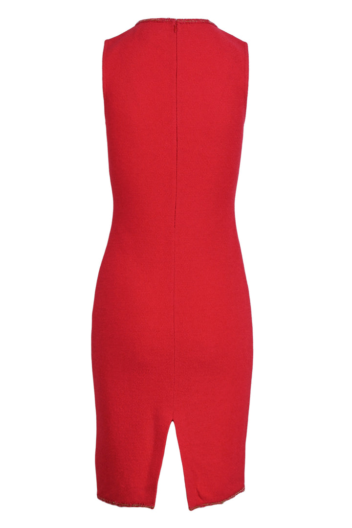 St. John Boutiques Size 2 Sleeveless Raw Edge & Chain Detail Knit Dress