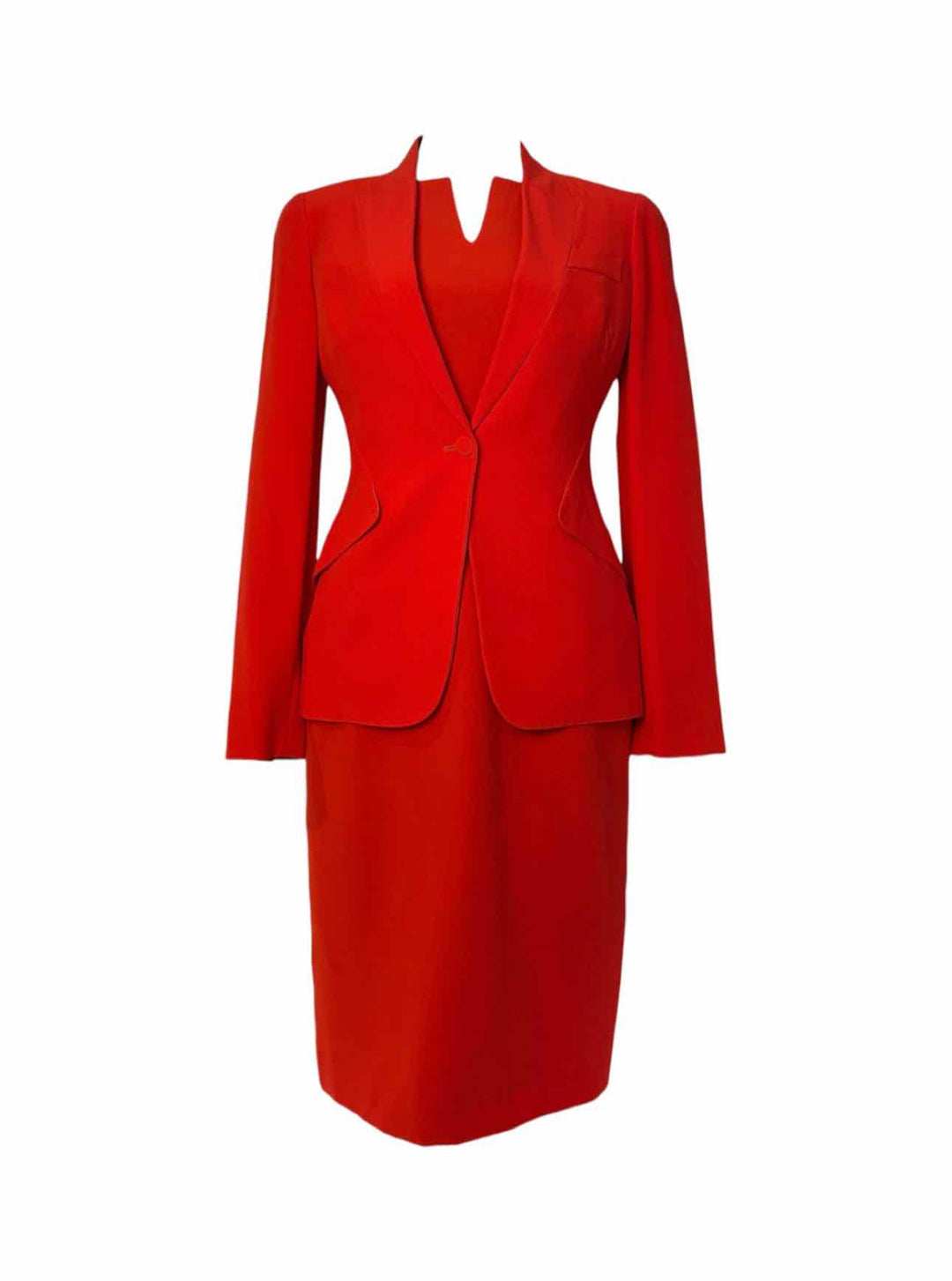 Alexander Mcqueen Size 42 Sleeveless Dress and Blazer Viscose Blend Suit