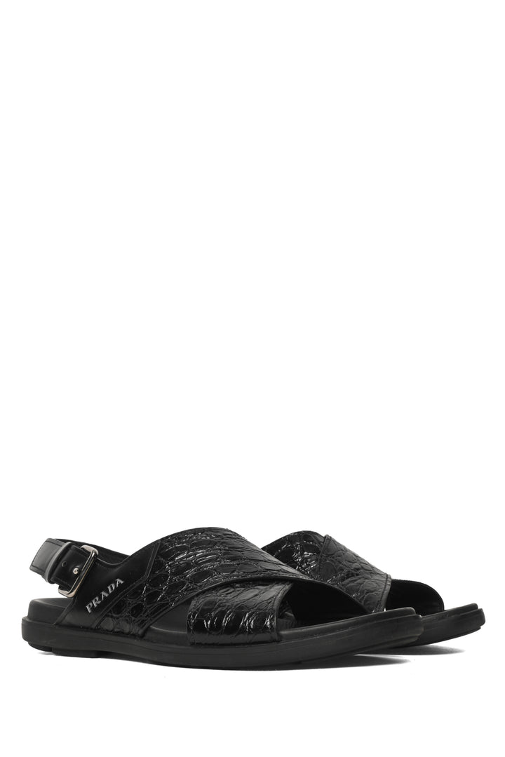 Prada Size 7 Men's Crisscross Sandals