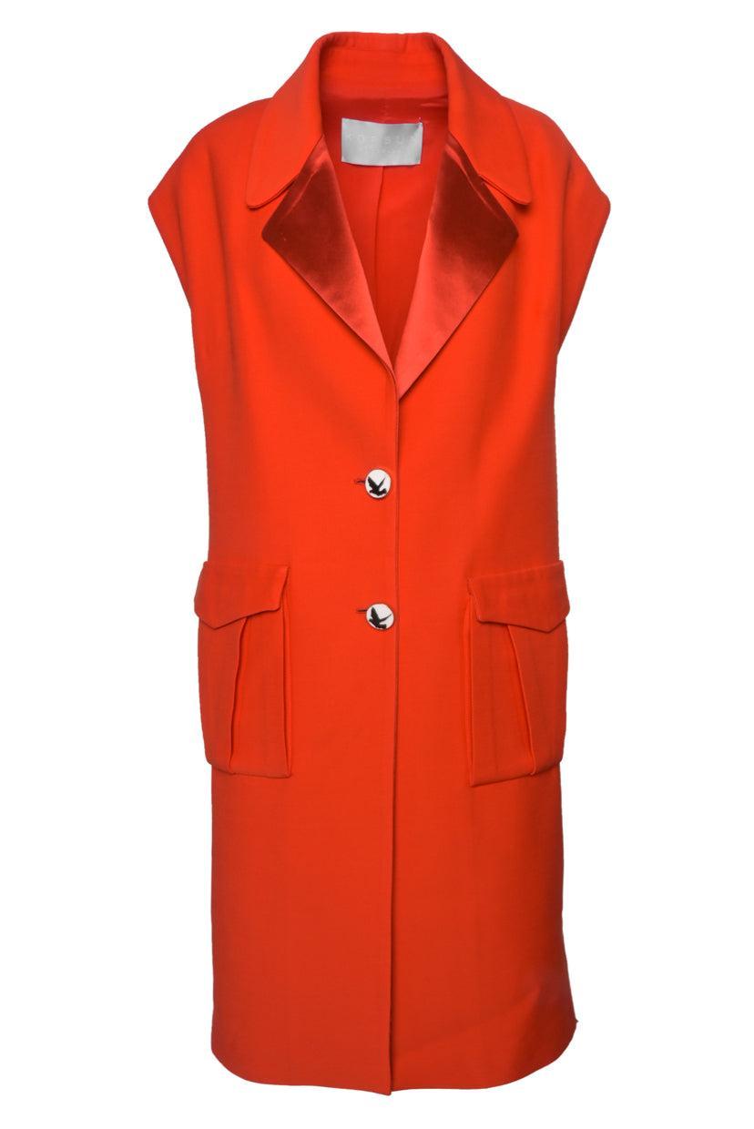 Korsun Size 4 Red Sleeveless Form-Stable Jacket