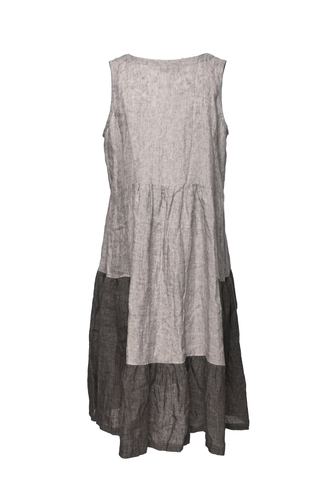 Eskandar Size 0 Sleeveless Linen Tiered Mini Dress