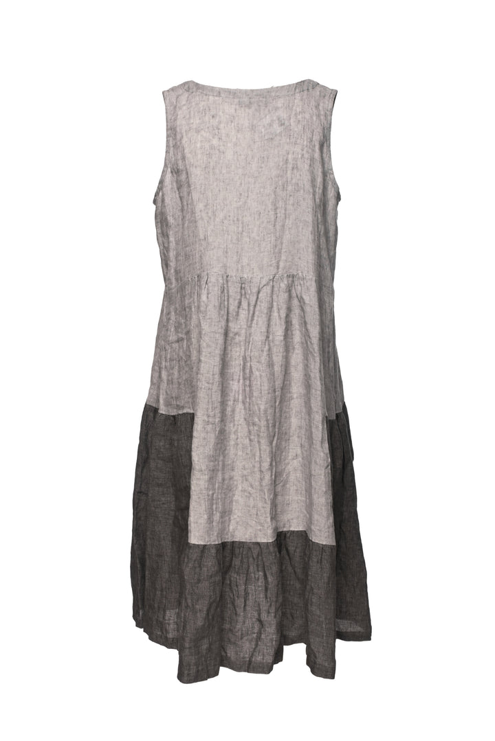 Eskandar Size 0 Sleeveless Linen Tiered Mini Dress