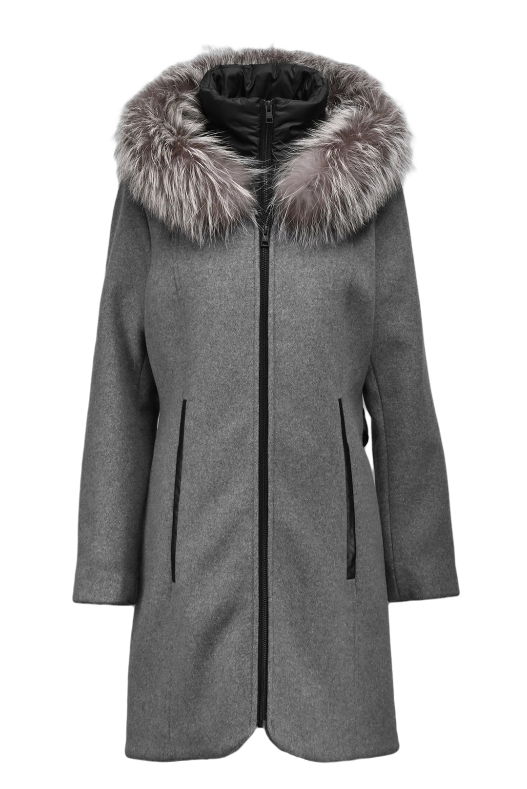 Soia  & Kyo Size XL Charlena-Fx Hooded Wool Coat