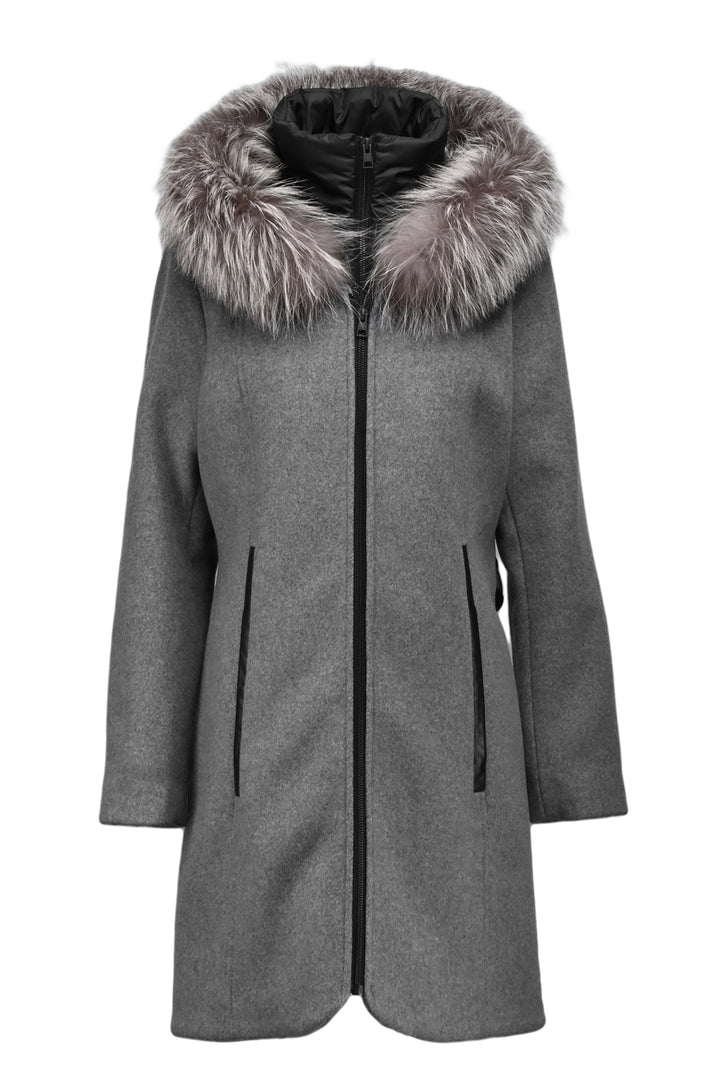 Soia  & Kyo Size XL Charlena-Fx Hooded Wool Coat