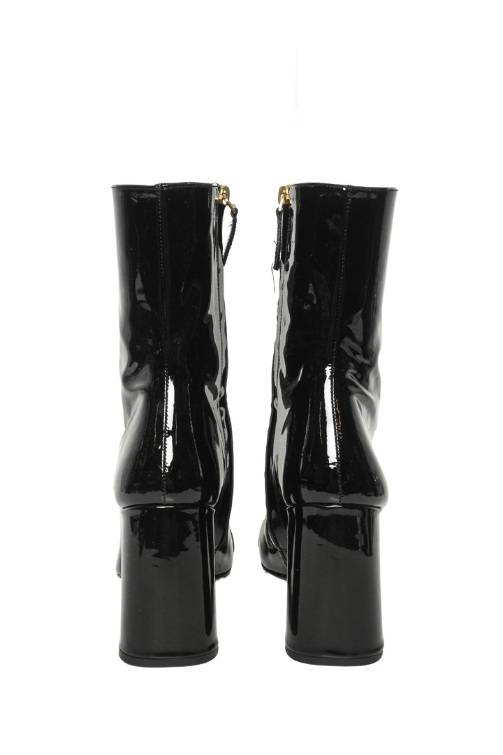 Versace Size 39 Medusa Head Buckle Patent Ankle Boots