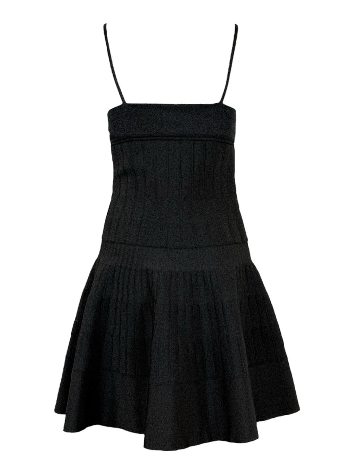 Chanel Size 38 Metallic Knit V Neck Dress