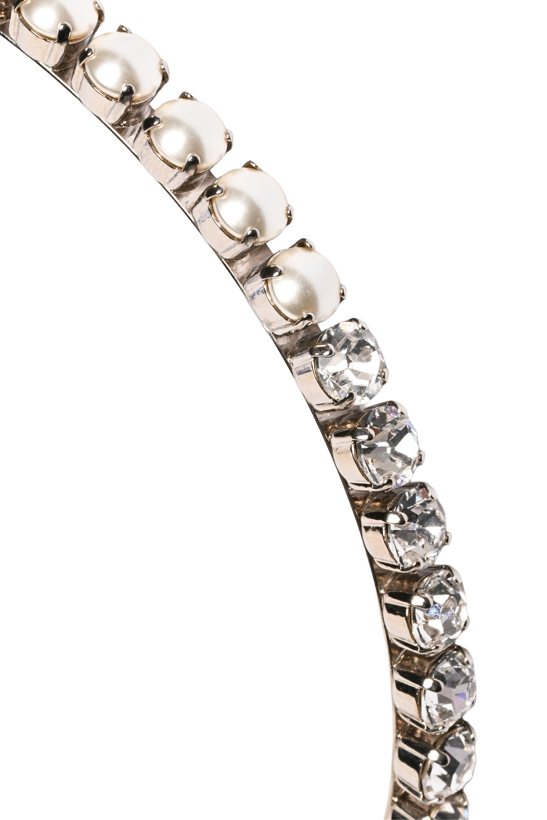 Miu Miu Faux Pearl & Crystal Headband