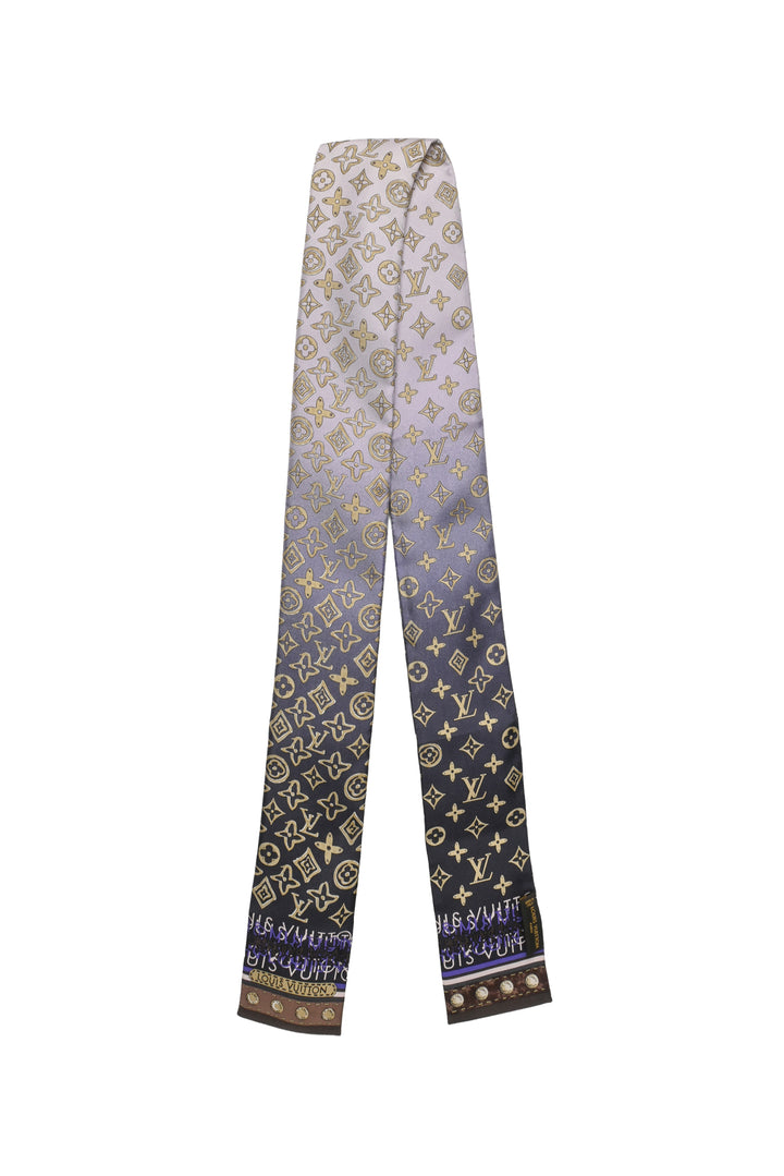 Louis Vuitton Monogram Map Silk Bandeau Scarf