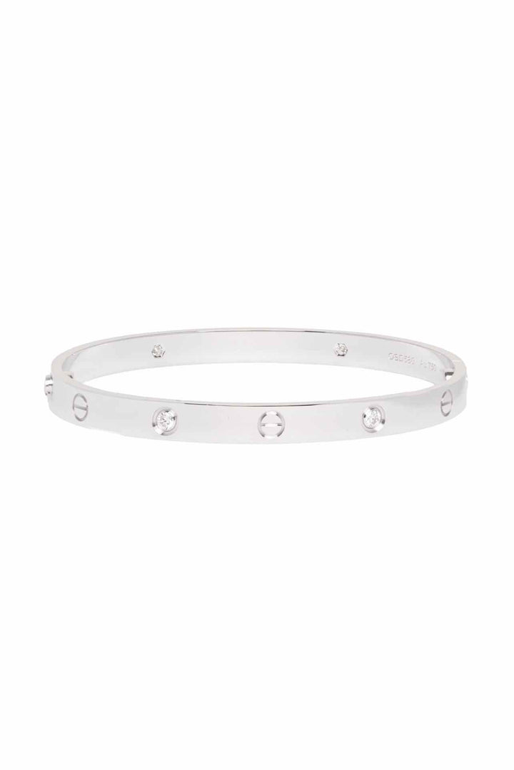 Cartier 18K White Gold 4 Diamond Classic Model Love Bracelet
