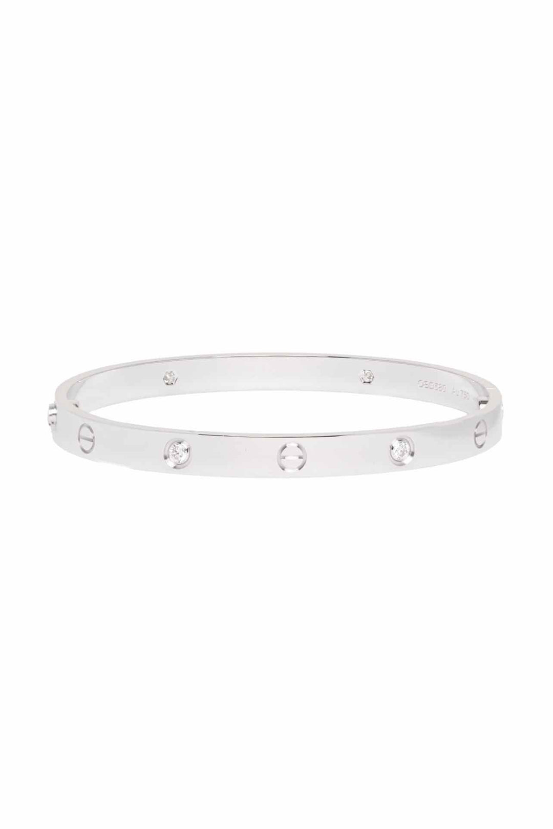 Cartier 18K White Gold 4 Diamond Classic Model Love Bracelet