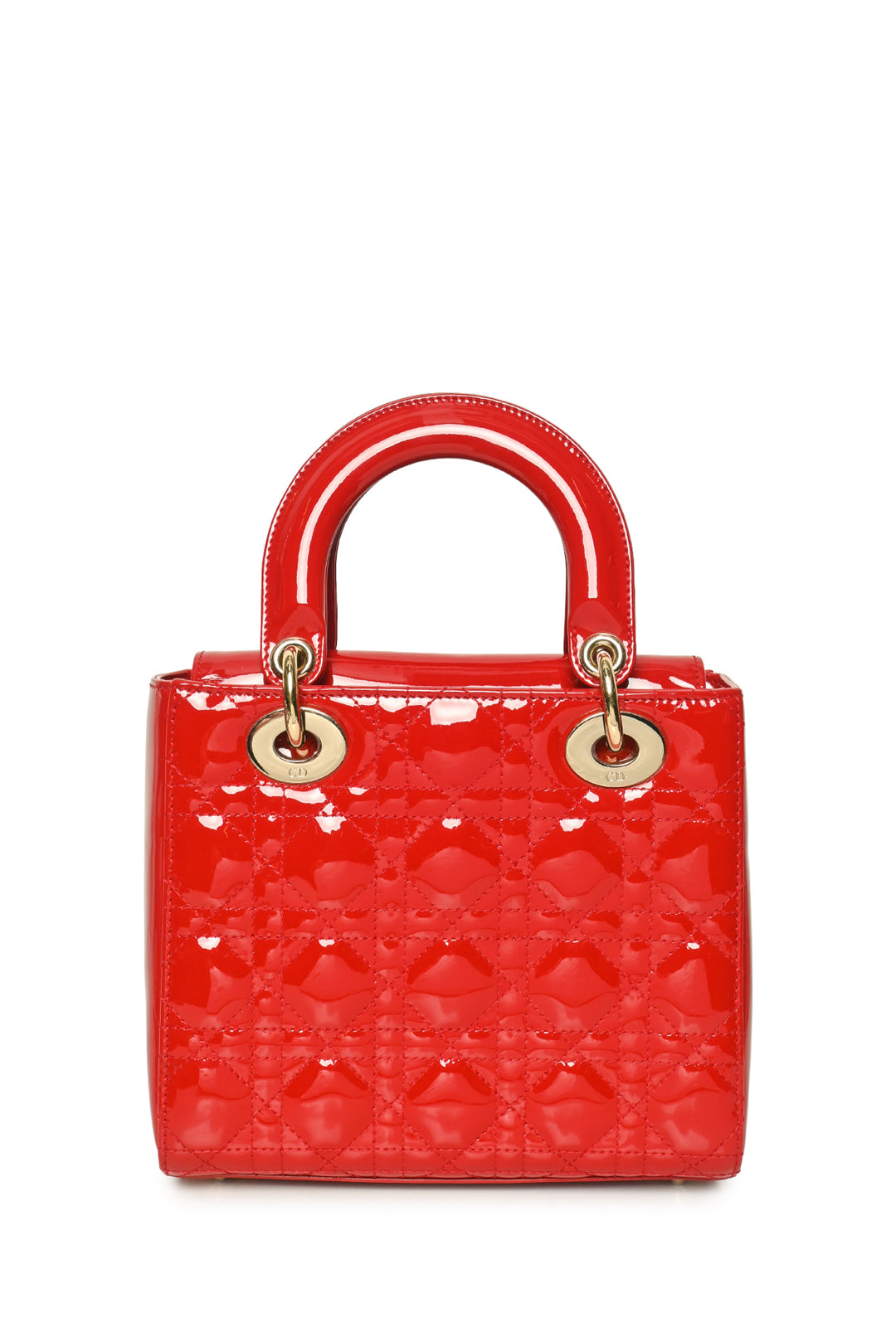 Dior 2019 Quilted Cannage Patent Leather Small Lady Dior Bag