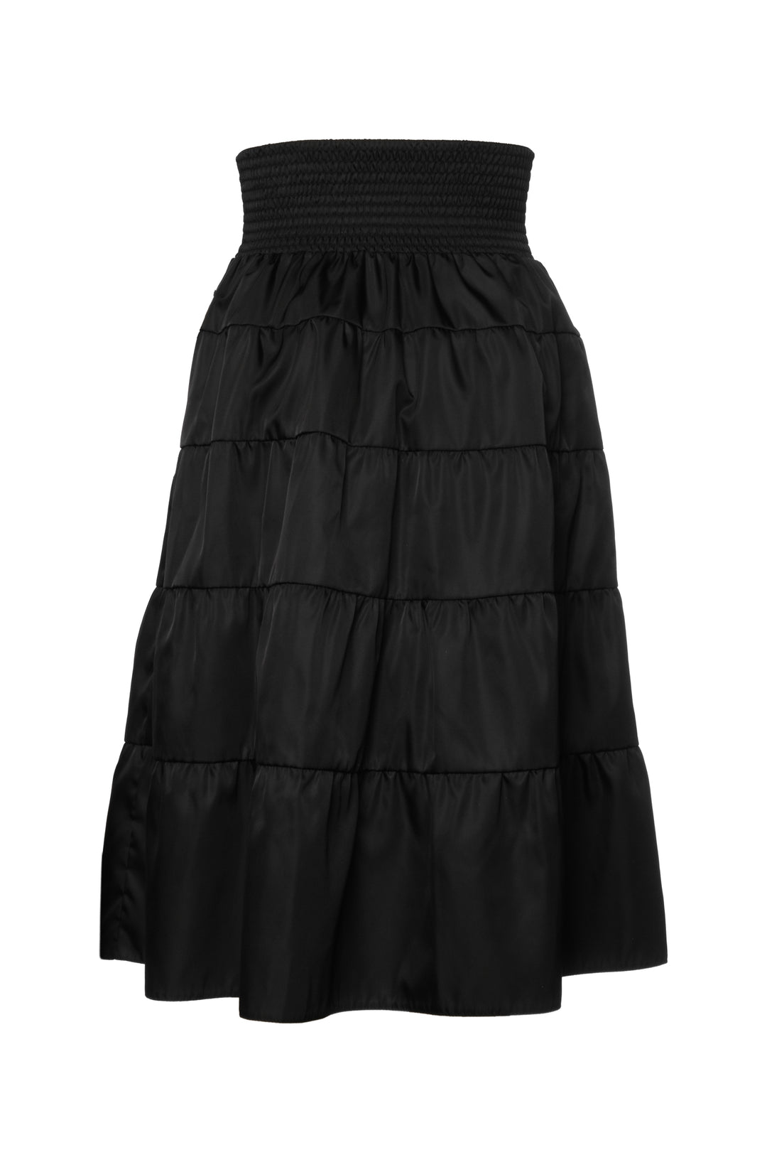 Prada Size 36 2019 Nylon Tiered Midi Skirt