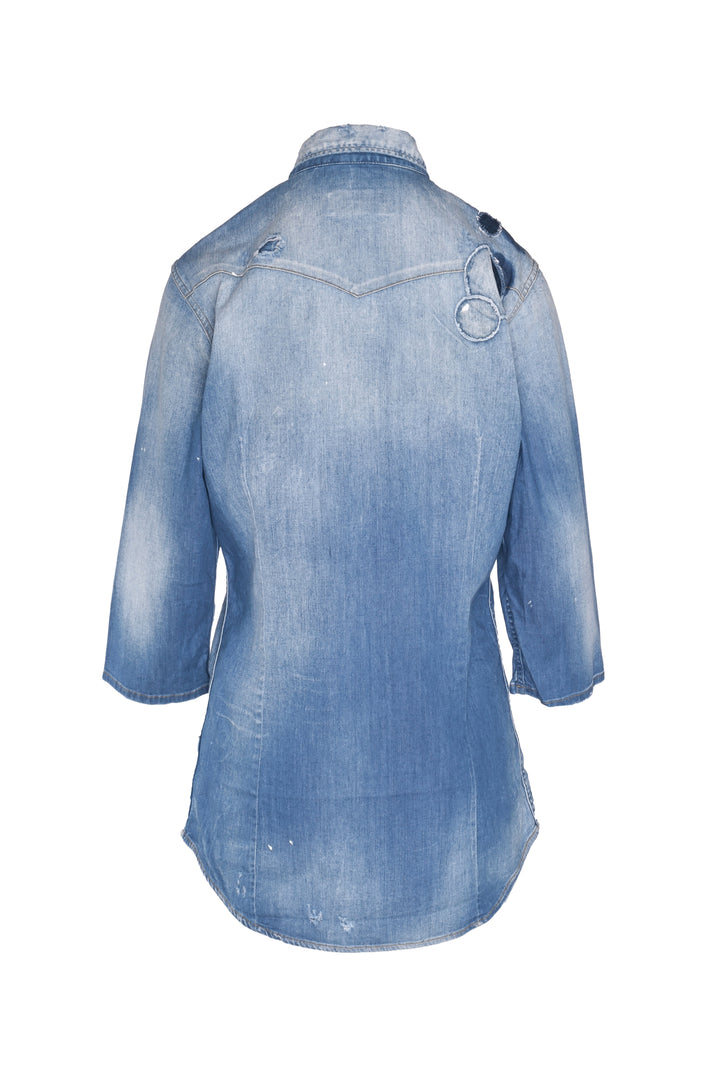 Alexander Mcqueen Size 48 2013 Denim Blouse