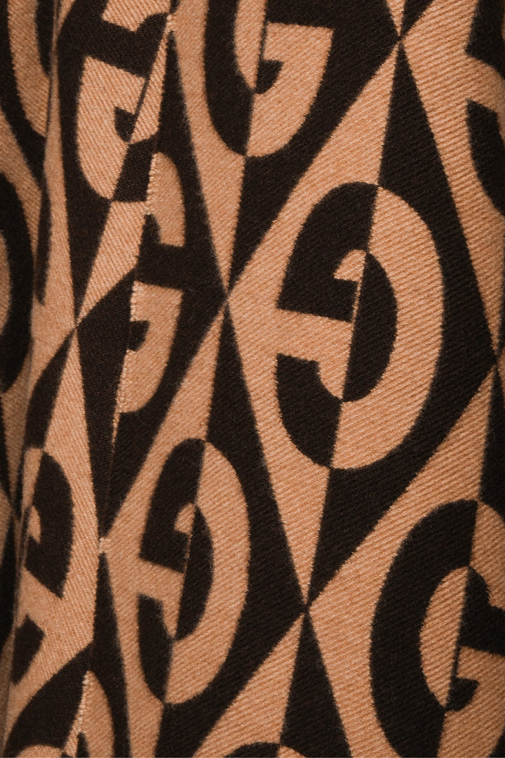 Gucci Size OS Logo Rhombus Wool Poncho