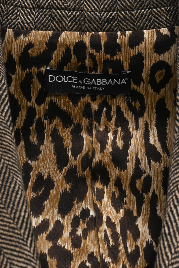 Dolce & Gabbana Size S Single Breasted Herringbone Blazer