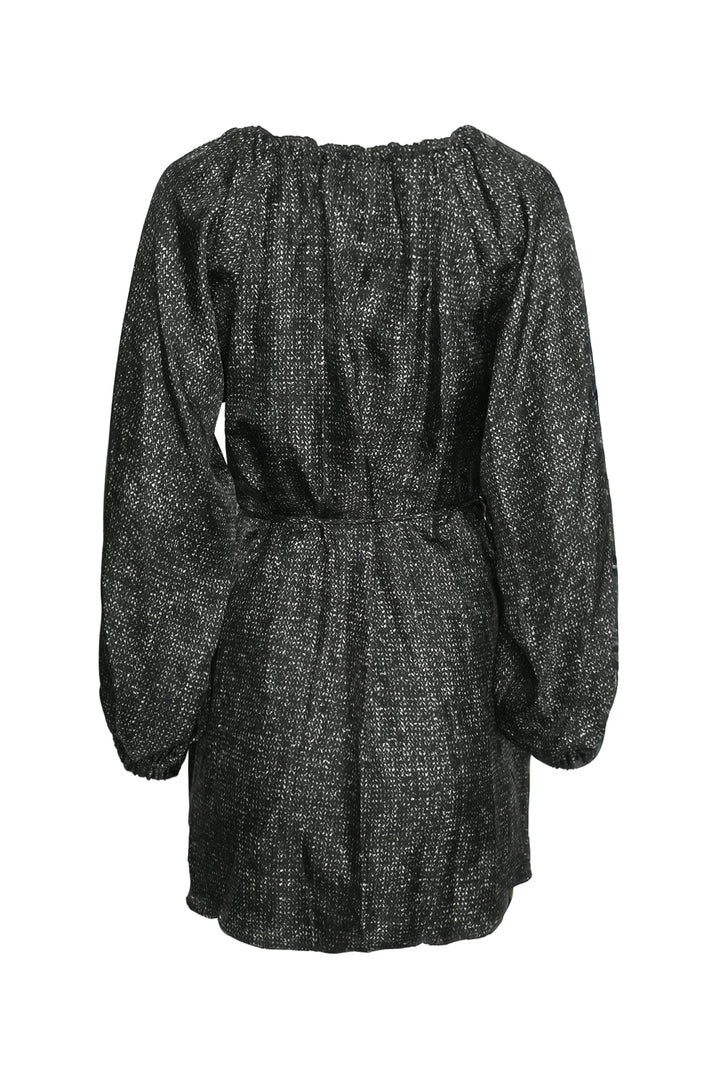 Maxmara Size 0 Long Sleeve Patterned Silk Mini Dress